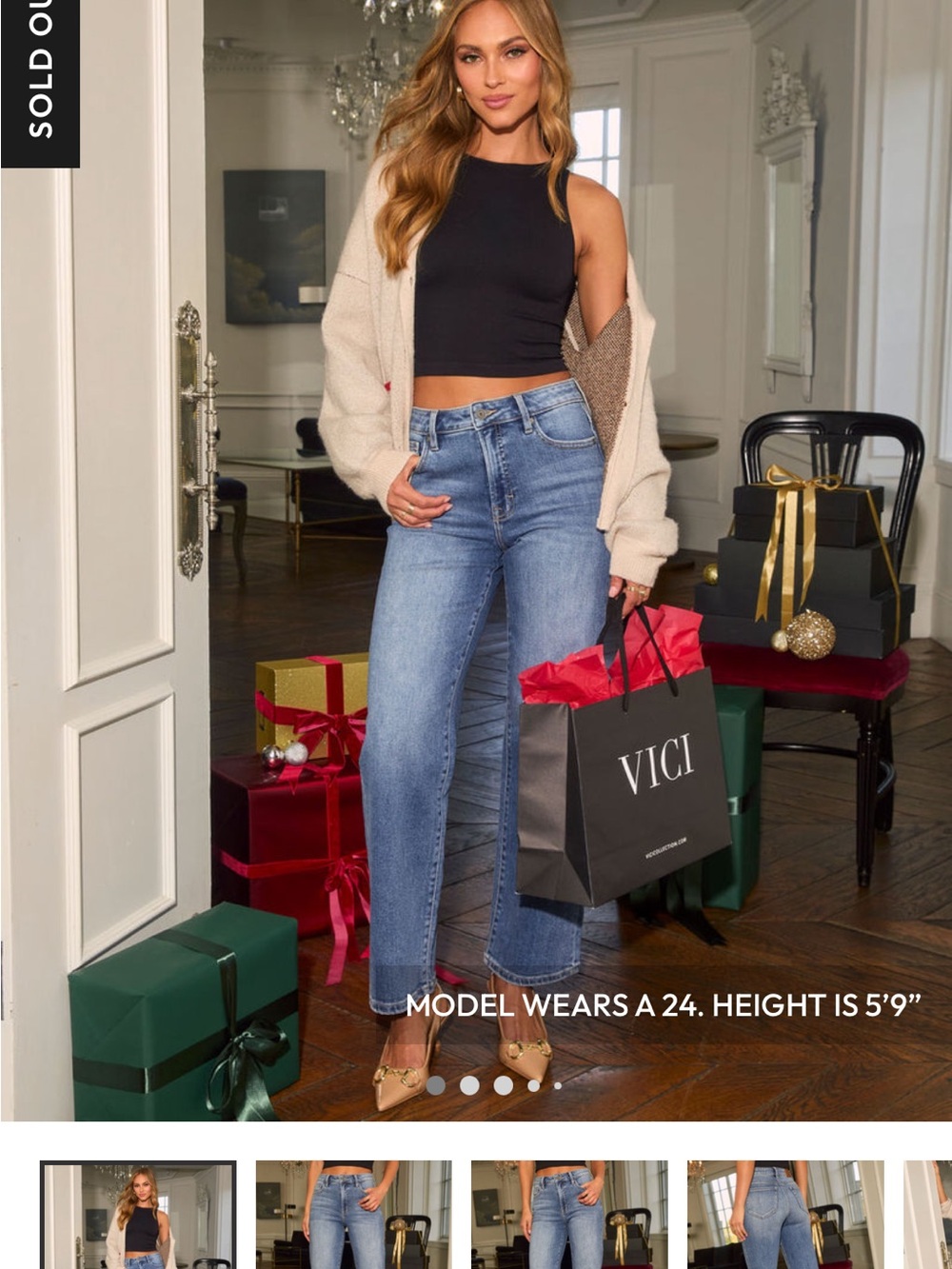 VICI Straight-Leg High-Rise Jeans in Medium Blue